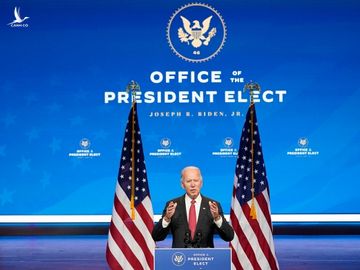 Tổng thống đắc cử Joe Biden phát biểu trong cuộc họp báo ở thành phố Wilmington, bang Delaware, hôm 19/11. Ảnh: AP.