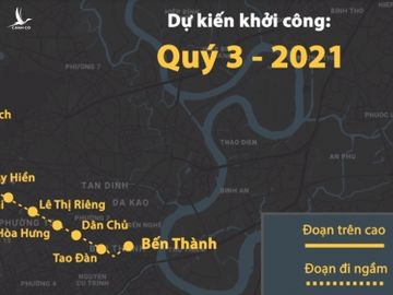 Sơ đồ tuyến Metro Số 2. Ảnh: Thanh Huyền.