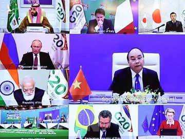 Thủ tướng Nguyễn Xuân Phúc dự Hội nghị thượng đỉnh G20 trực tuyến hình ảnh 1 Thu tuong Nguyen Xuan Phuc du Hoi nghi thuong dinh G20 truc tuyen hinh anh 1