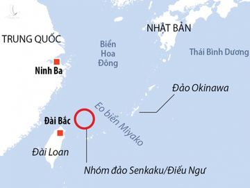 Vị trí nhóm đảo Senkaku/Điếu Ngư. Đồ họa: Reuters.