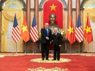 Tổng thống Mỹ Donald Trump hội kiến Tổng Bí thư, Chủ tịch nước Nguyễn Phú Trọng (Ảnh: Nhà Trắng)