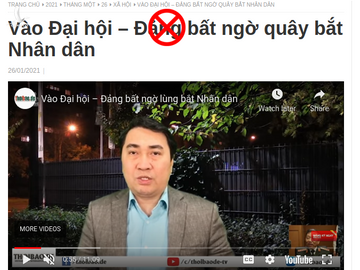 Thoibao.de xuyên tạc "Vào Đại hội - Đảng bất ngờ quây bắt Nhân dân"