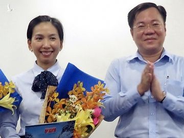 Bà Hồ Thị Thanh Phúc (trái) và Tề Trí Dũng hồi năm 2017. Ảnh: Sadeco.