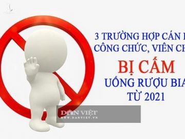 Tu thang 1/2021: Cong chuc, vien chuc khong duoc uong ruou bia trong truong hop nao?