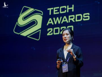 Bà Nguyễn Huyền My, đại diện Samsung Vina chia sẻ về sức mạnh của Ai trong kỷ nguyên mới tại Diễn đàn công nghệ VnExpress, sáng ngày 8/1.