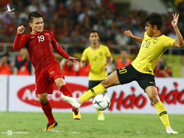 Việt Nam đánh bại Malaysia 1-0 trong trận lượt đi tại Mỹ Đình năm 2019. Ảnh: Lâm Thoả