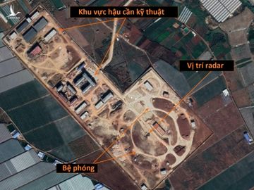 Vị trí trận địa phòng không tại thành phố Mông Tự. Ảnh: Google Earth.