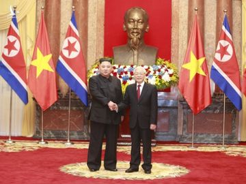 Lãnh đạo Triều Tiên Kim Jong Un chúc mừng Tổng bí thư, Chủ tịch nước Nguyễn Phú Trọng - Ảnh 1.