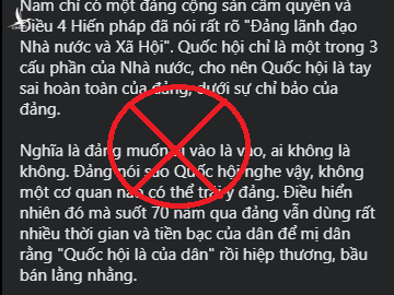 Nhiều bài viết xuyên tạc trên mạng xã hội về vai trò lãnh đạo của Đảng với công tác bầu cử