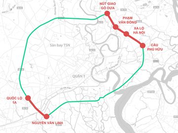 Cao tốc TP HCM - Chơn Thành dự kiến kết nối đường Vành đai 2 TP HCM tại nút giao Gò Dưa. Đồ họa: Thanh Huyền.