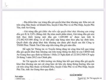 An Giang: Một doanh nghiệp trúng đấu giá mỏ cát trên sông Tiền với giá &quot;khủng&quot; - Ảnh 3.