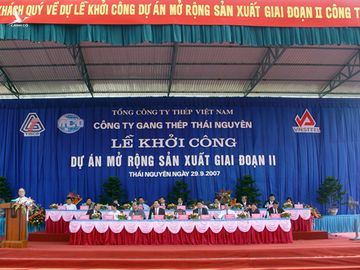 Ngày 29/9/2007, dự án Gang théo Thái Nguyên giai đoạn 2 chính thức khởi công. Ảnh: tisco.com.vn