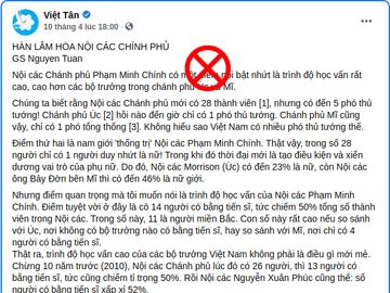  Nguyen Tuan mỉa mai những người có học hàm học vị cao trong bộ máy Chính phủ khi đem so sánh với Chính phủ của một số nước