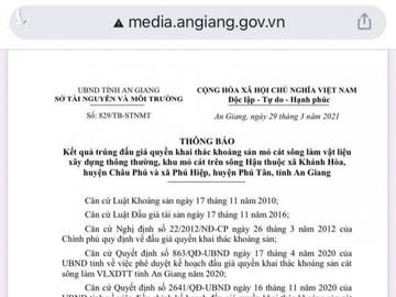 An Giang: Một doanh nghiệp trúng đấu giá mỏ cát trên sông Tiền với giá &quot;khủng&quot; - Ảnh 2.