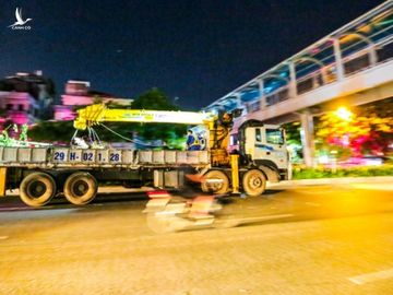 CLIP: Hàng chục công nhân gấp rút di dời hàng cây phong lá đỏ ngay trong đêm - Ảnh 15. CLIP: Hàng chục công nhân gấp rút di dời hàng cây phong lá đỏ ngay trong đêm - Ảnh 15.