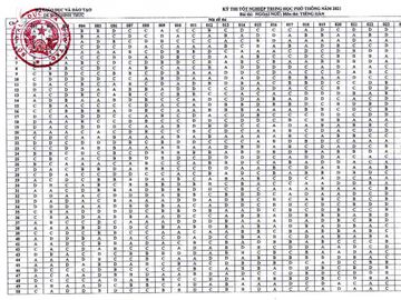 Đáp án tất cả môn thi tốt nghiệp THPT - 13