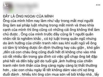 Người nhà ông cụ cầm mũ cối đánh công an chảy máu đầu mong được thông cảm: Sau khi xuất ngũ, tâm lý ông không được ổn định - Ảnh 2.