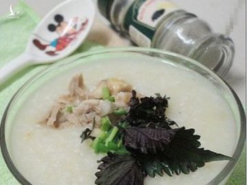 cháo lá tía tô giải cảm