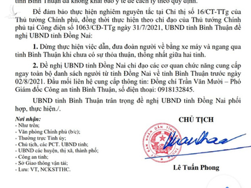 Bình Thuận đề nghị Đồng Nai dừng đưa cả ngàn người ngang qua tỉnh thiếu sự thỏa thuận - Ảnh 1.