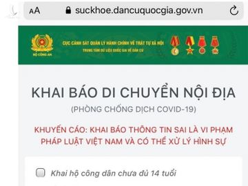 Giao diện ứng dụng kiểm soát vùng dịch do C06 (Bộ Công) an xây dựng /// Ảnh Đình Trường