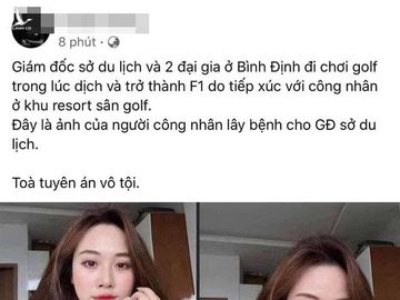 Cô gái bị đồn là F0 lây bệnh cho giám đốc Sở Du lịch Bình Định chơi golf giữa mùa dịch Covid-19 lên tiếng-1