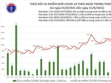 Ngày 31/8, Việt Nam thêm 12.607 ca COVID-19, TP.HCM và Bình Dương đều giảm - 1