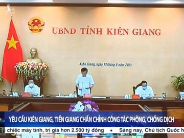 Lãnh đạo tỉnh Kiên Giang không nhớ nội dung để báo cáo Thủ tướng Ảnh: Cắt từ bản tin VTV