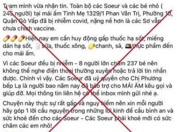 TP.HCM: Lãnh đạo Q.Gò Vấp bác tin đồn Mái ấm tình mẹ có 245 người mắc Covid-19 - ảnh 1