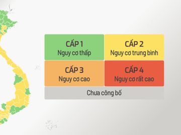 Click để xem cấp độ dịch bệnh 63 tỉnh, thành. Đồ họa: Tiến Thành - Tạ Lư 