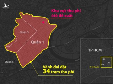 Khu vực thu phí được đề xuất hồi năm 2019. Đồ họa: Hoàng Khánh.