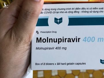 Thuốc kháng virus Molnupiravir của một F0 nhận được khi đi cách ly tập trung. Ảnh.Nhân vật cung cấp