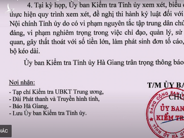 Đề nghị thi hành kỷ luật Trưởng Ban Nội chính Tỉnh uỷ Hà Giang ảnh 1