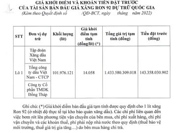 Đấu giá trăm triệu lít xăng dự trữ quốc gia, giải khan hiếm nguồn cung