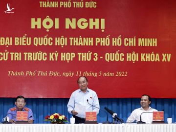 Chủ tịch nước Nguyễn Xuân Phúc cùng Đoàn Đại biểu Quốc hội TP.HCM tiếp xúc cử tri thành phố tại TP Thủ Đức