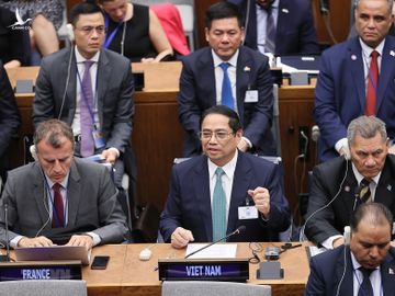 Thủ tướng Phạm Minh Chính phát biểu tại hội nghị Thượng đỉnh Tham vọng khí hậu, tổ chức ở trụ sở Liên Hợp Quốc.