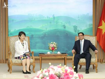 Thủ tướng Phạm Minh Chính tiếp Ngoại trưởng Nhật Bản Kamikawa Yoko tại Văn phòng Chính phủ ngày 10/10.
