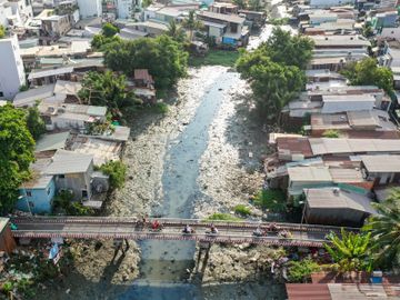 Dự án rạch Xuyên Tâm đang vướng mặt bằng vì công tác bồi thường, giải tỏa chậm.