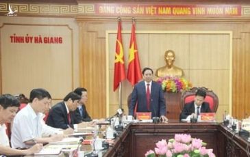 Trưởng ban Tổ chức TW làm việc với Ban Thường vụ Tỉnh ủy Hà Giang