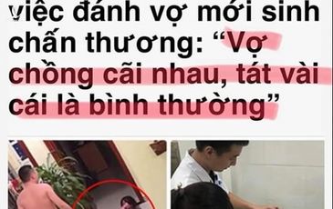 Đánh vợ mới sinh, vợ còn đang ôm con nhỏ trong tay và cho là “bình thường”?