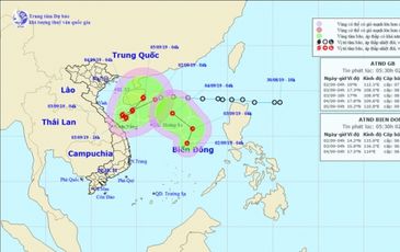 Áp thấp nhiệt đới chồng áp thấp nhiệt đới giật cấp 9 đe dọa Biển Đông