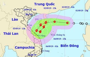 Áp thấp nhiệt đới mạnh lên thành bão đang tiến vào miền Trung