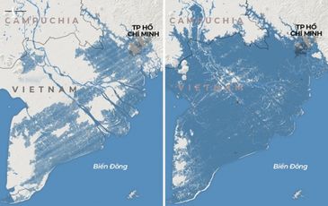 Năm 2050, gần như cả miền Nam chìm dưới nước khi triều dâng