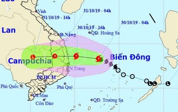 Bão số 5 tăng cấp, đổ bộ Quảng Ngãi – Khánh Hòa chiều nay