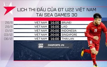 Lịch thi đấu của tuyển U22 Việt Nam tại Sea Games 30