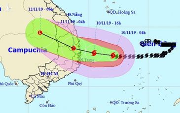 Bão số 6 giữ nguyên hướng, dự kiến vào Quảng Ngãi đến Khánh Hòa