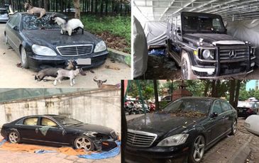 Xót xa nhìn loạt xe Mercedes-Benz đắt đỏ bị vứt xó ở Hà Nội