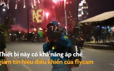 Video cận cảnh súng bắn flycam quay cảnh pháo hoa ở TP.HCM đêm qua