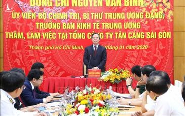 Đồng chí Nguyễn Văn Bình thăm và làm việc tại Tổng Công ty Tân Cảng Sài Gòn