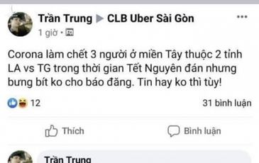 Thông tin ‘Corona làm chết 3 người ở miền Tây’ là hoàn toàn bịa đặt