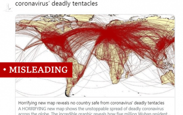 Bản đồ gây hoang mang về ‘đường lây virus corona toàn cầu’ hóa ra là thất thiệt